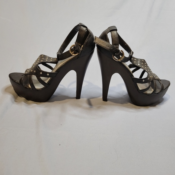 Quipid black studded Gladiator platform heels - Picture 8 of 13